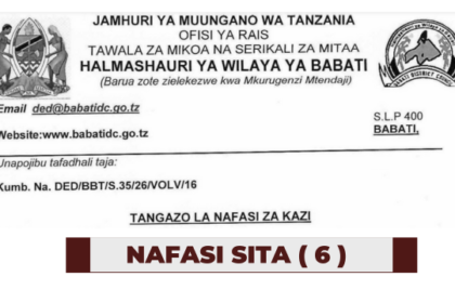 Ajira: 6 New Job Vacancies at Babati District Council | Nafasi za kazi Wilaya ya Babati latest