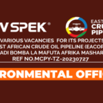 Environmental Officer Job at JV-SPEK Eacop | Nafasi za kazi Mradi wa Bomba la Mafuta