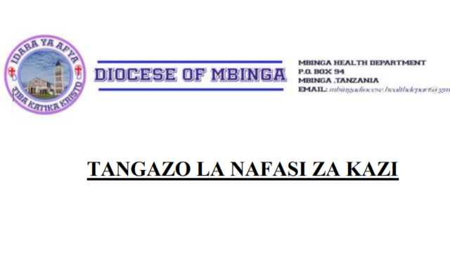 17 Jobs Opportunities at Mbinga Health Department Latest
