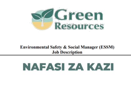 Environmental, Safety and Social Manager (ESSM) Jobs at Green Resources Limited Tanzania (GRL)