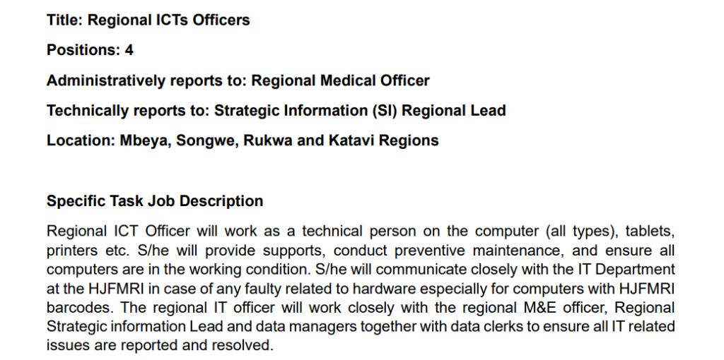 ICT Officers Job at Benjamin Mkapa