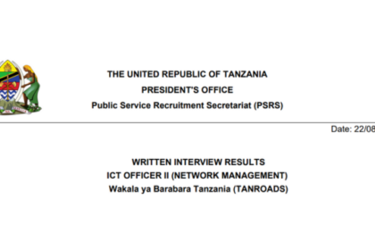 Written Interview Results Wakala ya Barabara Tanzania (TANROADS)