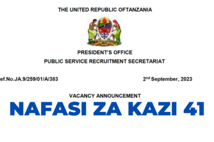 41 Various Jobs Opportunities at UTUMISHI Psrs -Nafasi za kazi UTUMISHI