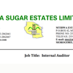 Jobs Opportunities at Mtibwa Sugar Internal Auditor Latest